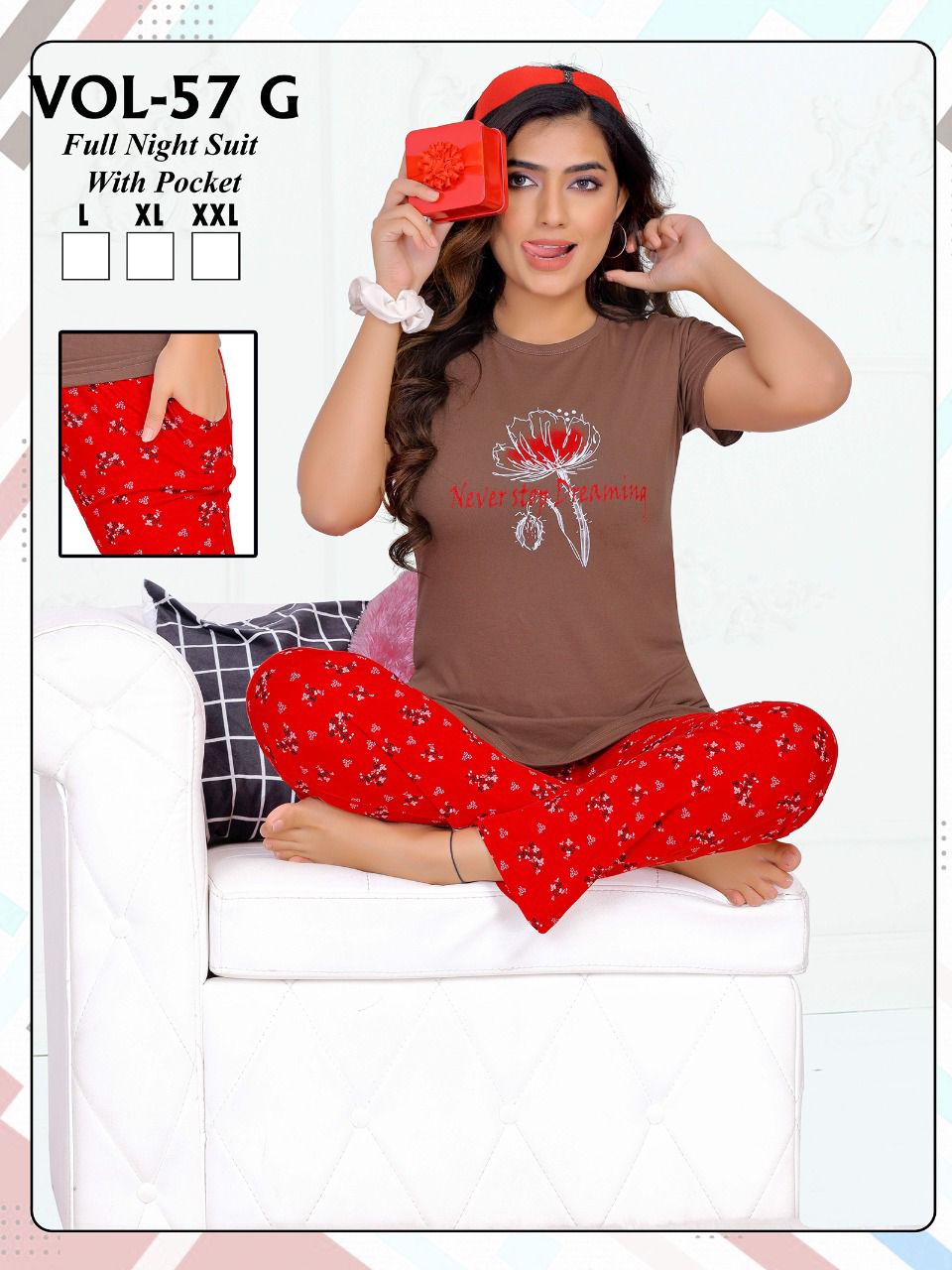 Ft 57 G Night Hosiery Cotton Wholesale Night Suits Collection